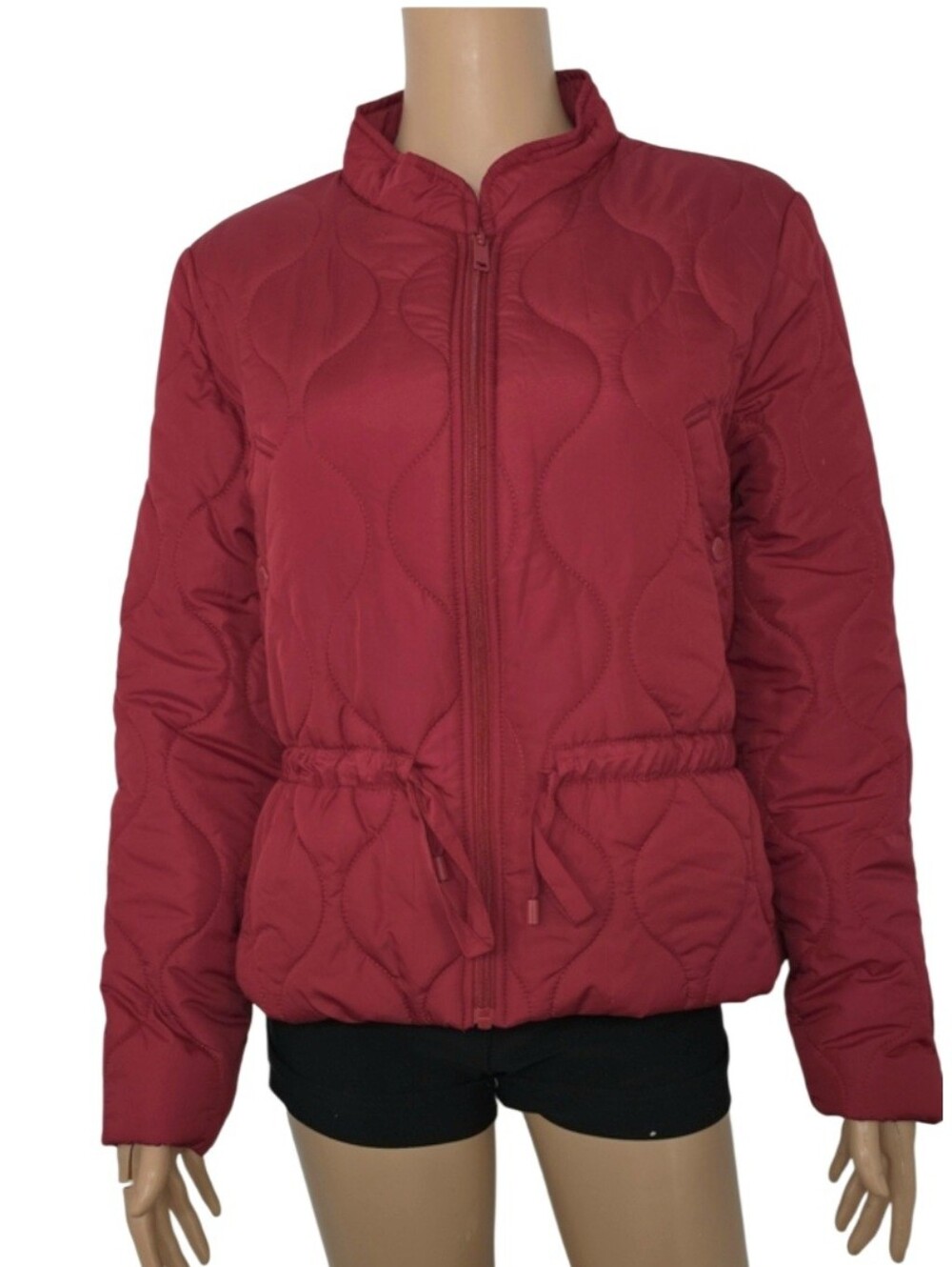 Marc New York Quilted Deep Red Zip-Front Puffer Jacket Size M Medium